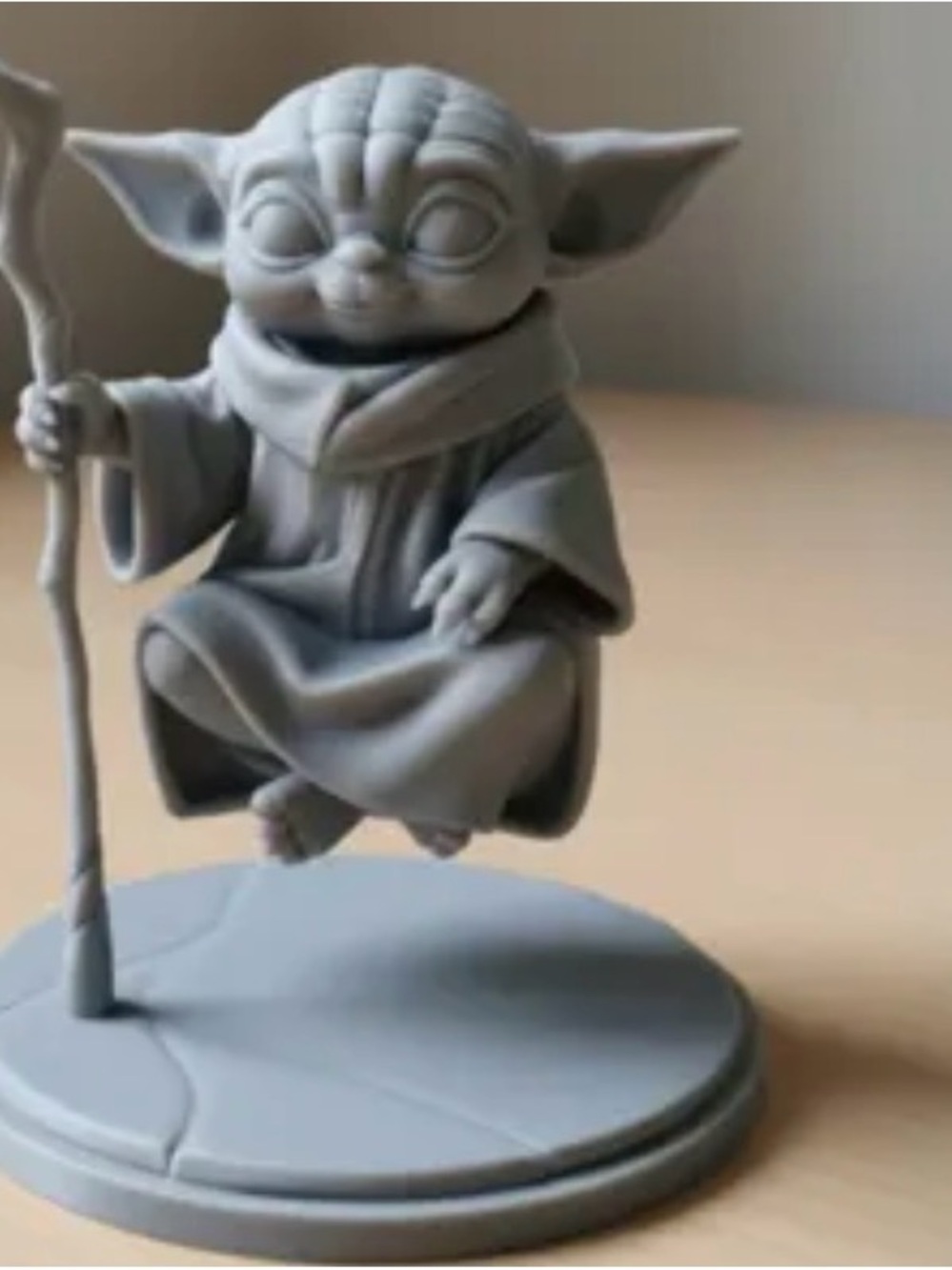 Gray Baby Yoda Statue - Floating Grogu Figurine